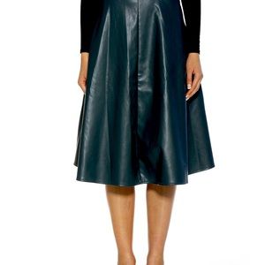 Banana republic leather midi skirt A line design